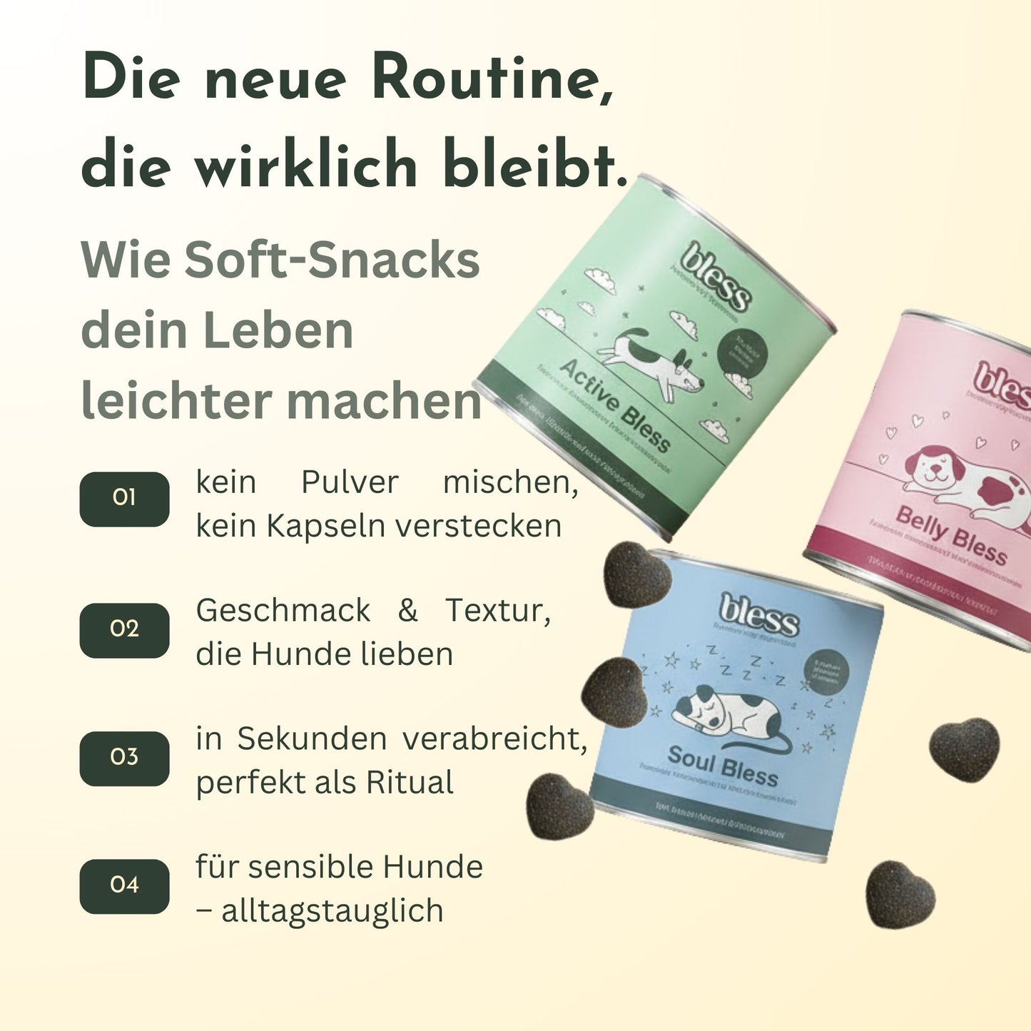 Infografik: Routine mit Soft-Snacks und Vorteile im Alltag
