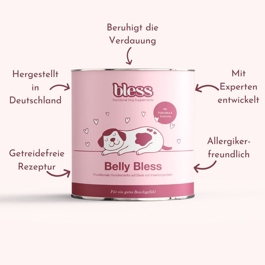 Infografik zur Bless Belly Bless Dose mit Vorteilen