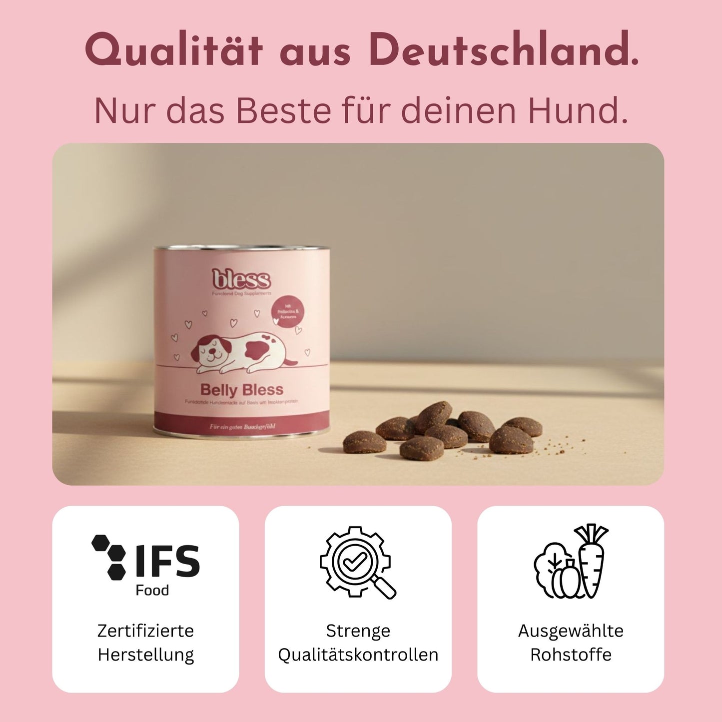 Infografik: Qualität aus Deutschland mit Qualitäts- und Rohstoff-Icons