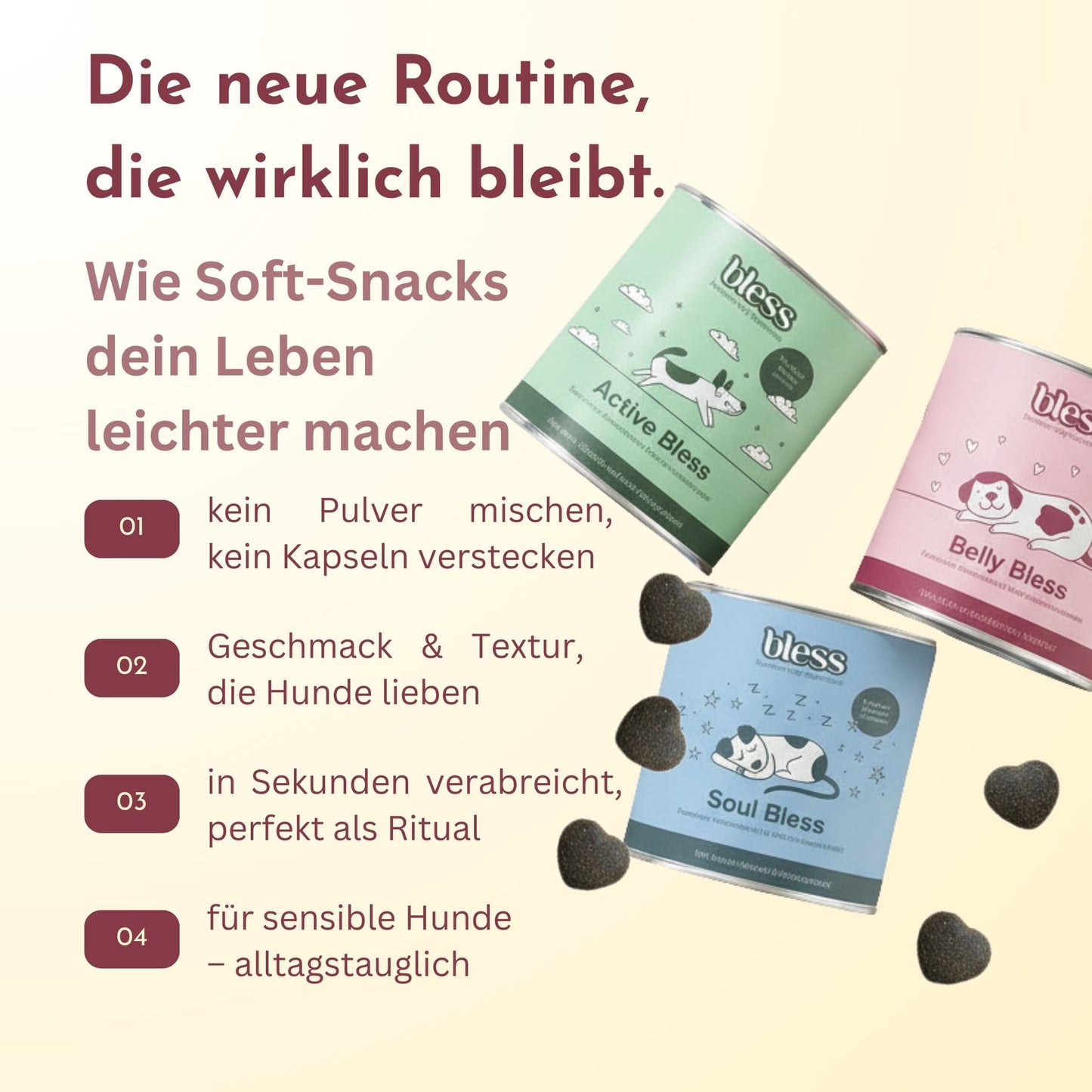 Infografik: Routine mit Soft-Snacks und Vorteile im Alltag